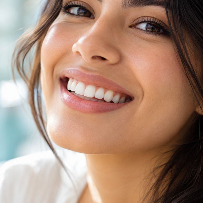 Sonrisa blanca y natural